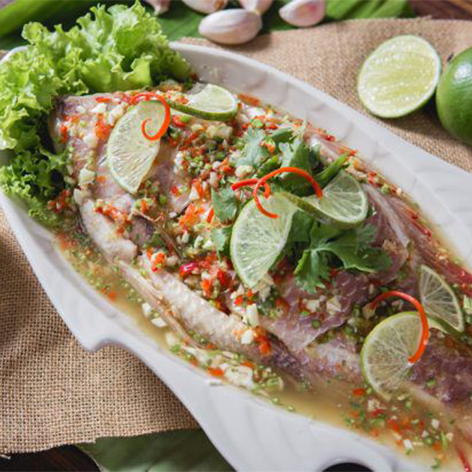 Thai Style Steamed Seabass